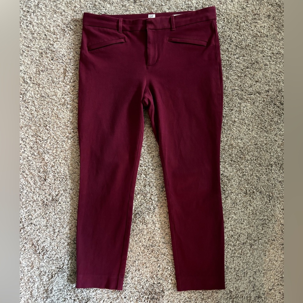 Gap Skinny Ankle Pant, Maroon, size 10